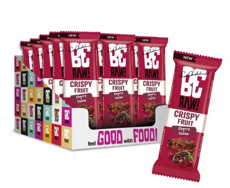 BeRAW Crispy Fruit Cherry Cocoa Fruchtriegel mit Kirschen und Kakao im 15er Set