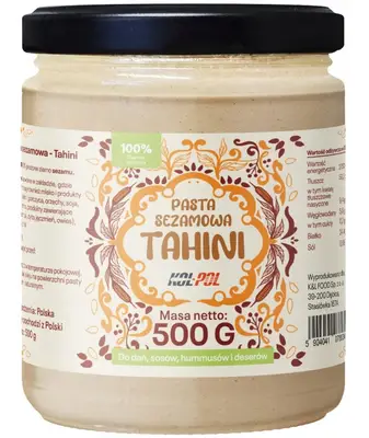 Kol-Pol Tahini Sesampaste 500 g aus 100 % geröstetem Sesam – cremig und ideal für Hummus, Saucen und Desserts