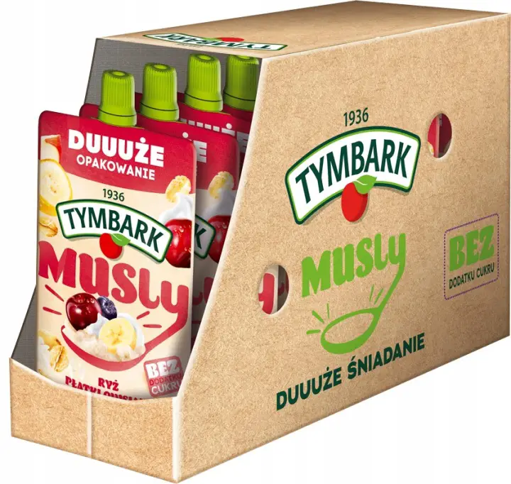 Tymbark Musly Fruchtmus mit Reis, Kirsche und Aronia 170 g ohne Zuckerzusatz