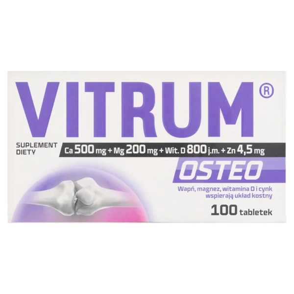Vitrum Osteo 100 Tabletten mit Calcium, Magnesium und Vitamin D zur Unterstützung gesunder Knochen.