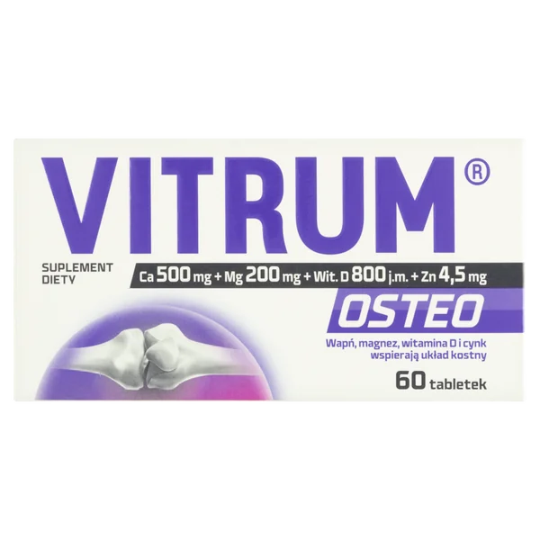 Vitrum Osteo 60 Tabletten mit Calcium, Magnesium und Vitamin D zur Unterstützung gesunder Knochen.