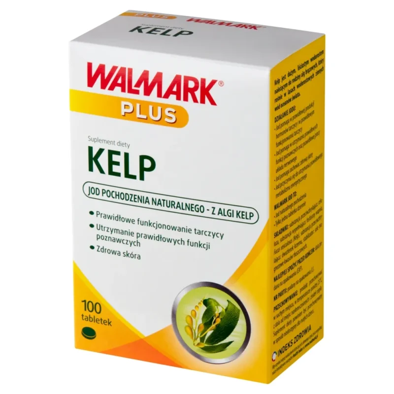 Walmark Plus Kelp 100 Tabletten mit natürlichem Jod aus Braunalgen zur Unterstützung der Schilddrüse