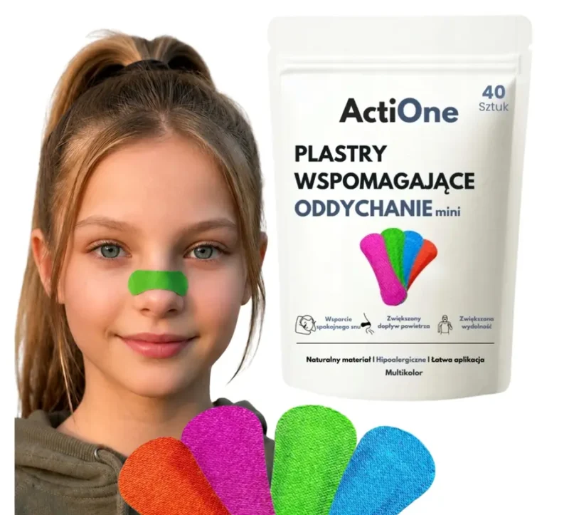 ACTIONE Mini Nasenpflaster für Kinder 40 Stück zur Unterstützung der freien Nasenatmung und eines ruhigen Schlafs.