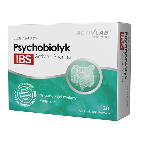 Activlab Pharma Psychobiotikum IBS 20 Kapseln mit Probiotika, Natriumbutyrat und Pfefferminzöl
