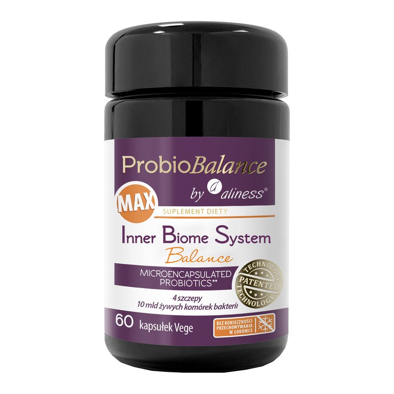 Aliness ProbioBalance Inner Biome System Probiotikum mit BIFIFOS W11™ und 4 Bakterienstämmen – 60 Kapseln.