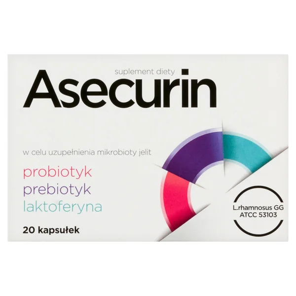 Asecurin Probiotikum mit Lactoferrin, Inulin und drei probiotischen Bakterienstämmen – 20 Kapseln