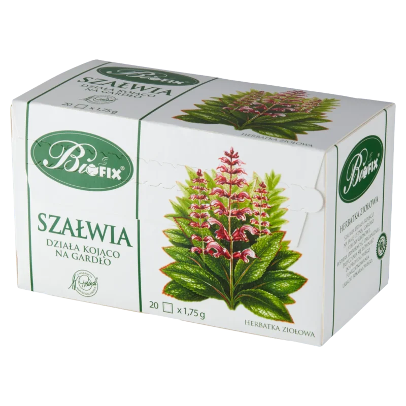 Bi Fix Salbei – Kräutertee aus 100 % Salbeiblättern, 20 Filterbeutel à 1,75 g.
