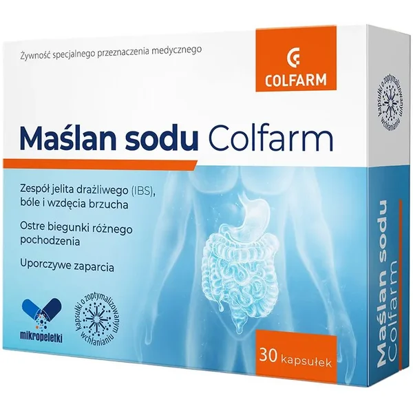Colfarm Natriumbutyrat 300 mg 30 Kapseln mit verzögerter Freisetzung für die Darmgesundheit