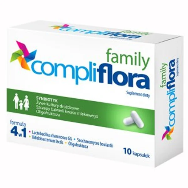 Compliflora Family 10 Kapseln mit Saccharomyces boulardii und probiotischen Bakterienstämmen