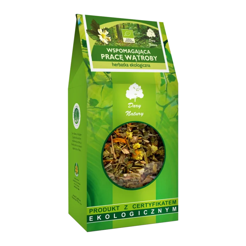 Dary Natury Bio-Kräutertee zur Unterstützung der Leberfunktion mit Artischocke und Löwenzahn – 200 g.