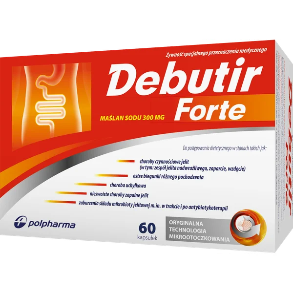 Debutir Forte 60 Kapseln mit Natriumbutyrat und Buttersäure – Lebensmittel für besondere medizinische Zwecke