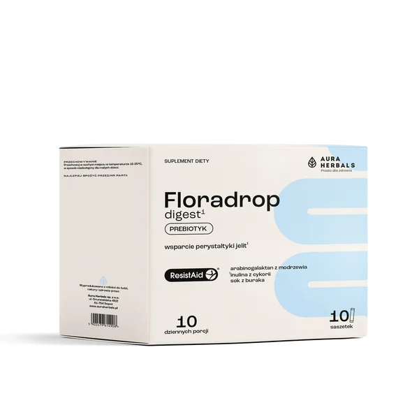 Aura Herbals Floradrop Digest Präbiotikum 10 Beutel mit Inulin, ResistAid® und Rote-Bete