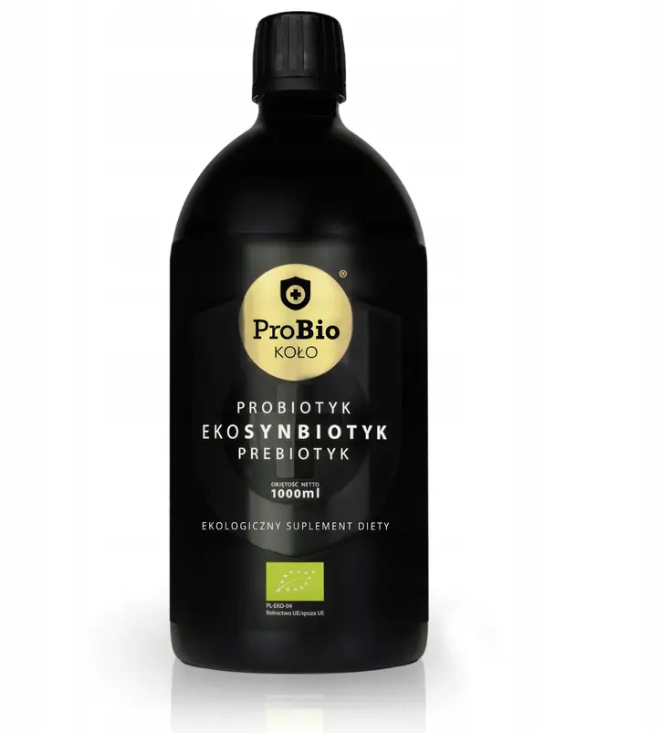 EkoSynbiotyk 1000 ml Bio-Synbiotikum von ProBio Koło mit 13 probiotischen Mikroorganismen und Präbiotikum.