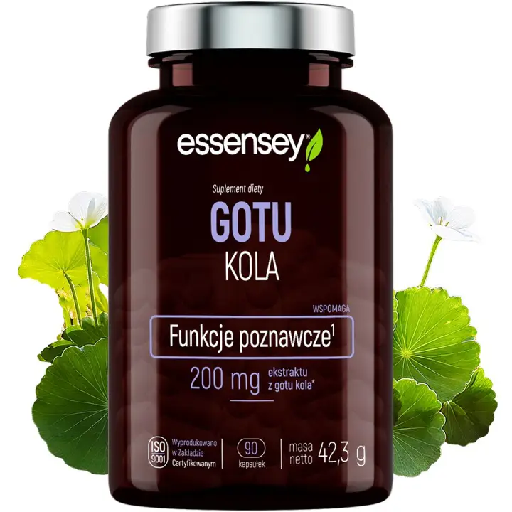 Essensey Gotu Kola 90 Kapseln mit konzentriertem 4:1 Extrakt aus Centella asiatica zur Unterstützung der kognitiven Funktionen.