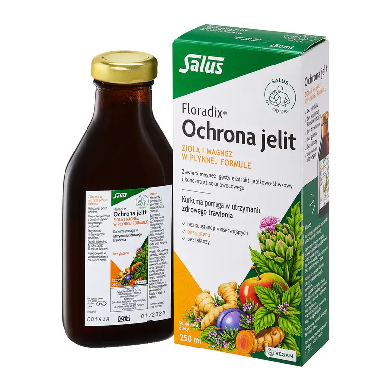 Floradix Darmschutz 250 ml – flüssiges Nahrungsergänzungsmittel mit Magnesium und Kräuterextrakten für Verdauung und Darmgesundheit.