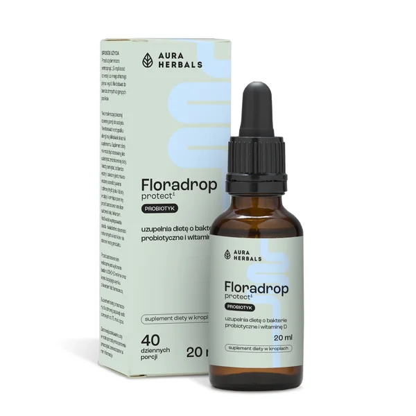 Aura Herbals Floradrop Protect Probiotikum Tropfen mit Lactobacillus rhamnosus GG und Vitamin D3 – 20 ml