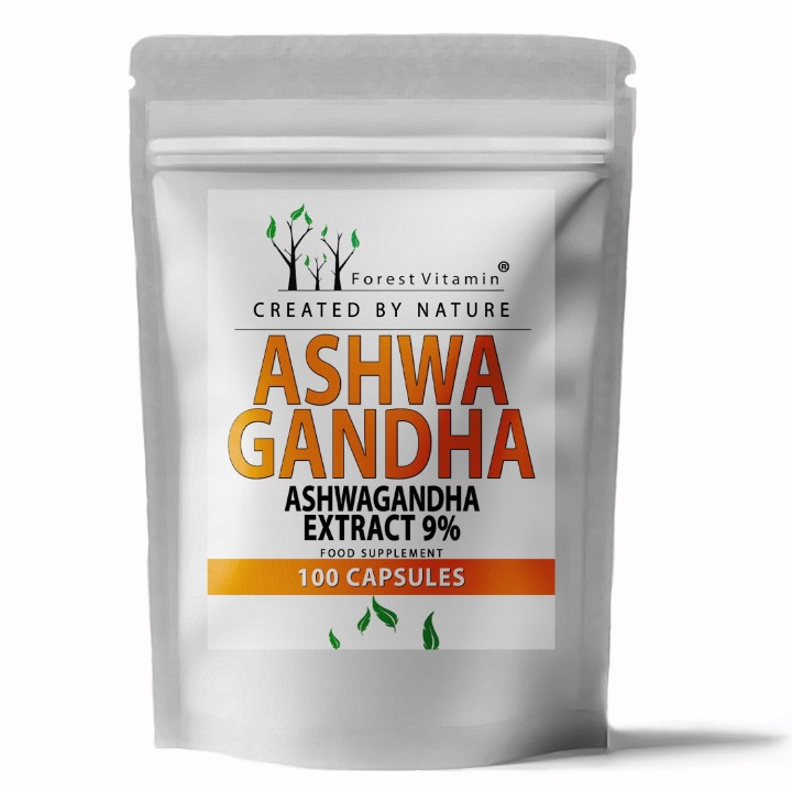 Forest Vitamin Ashwagandha Extrakt 9 % – 700 mg, 100 Kapseln mit standardisiertem Ashwagandha-Wurzelextrakt.
