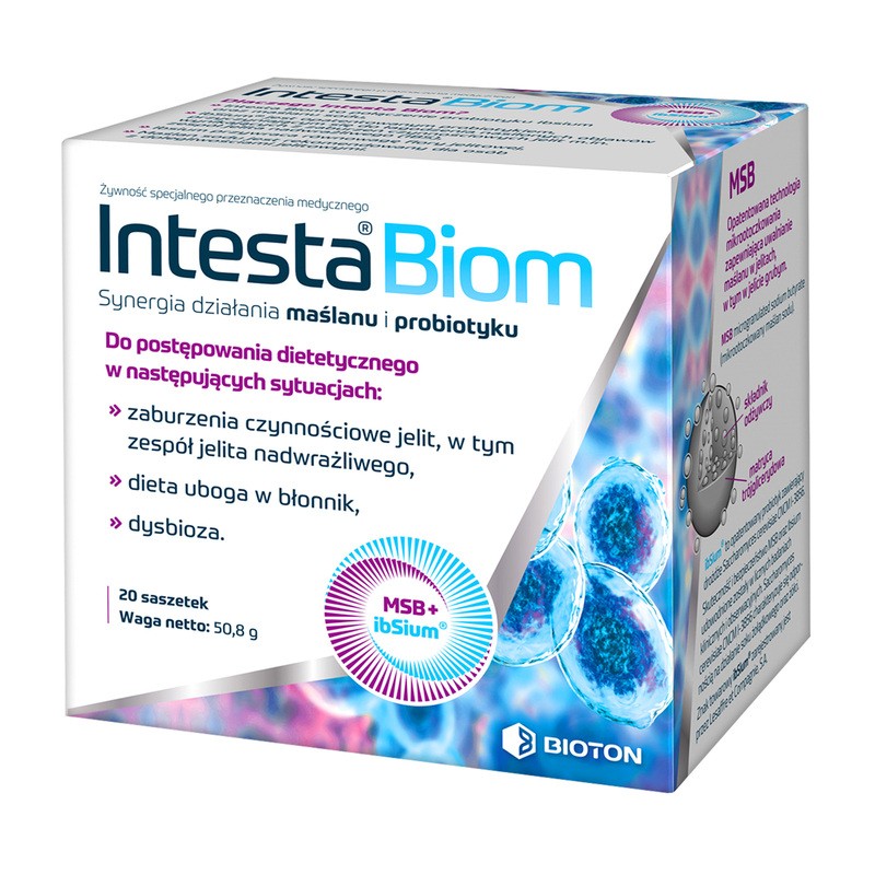 Intesta Biom Beutel mit ibSium® Probiotikum und 600 mg Natriumbutyrat – 20 Beutel.