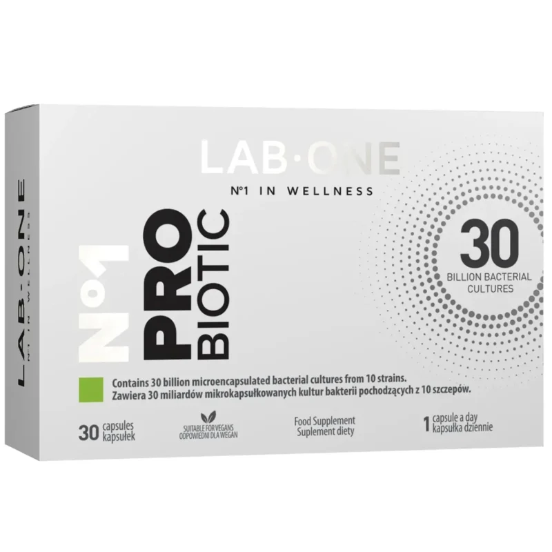 Lab One N°1 ProBiotic mit 30 Milliarden KBE und 10 Bakterienstämmen – 30 Kapseln