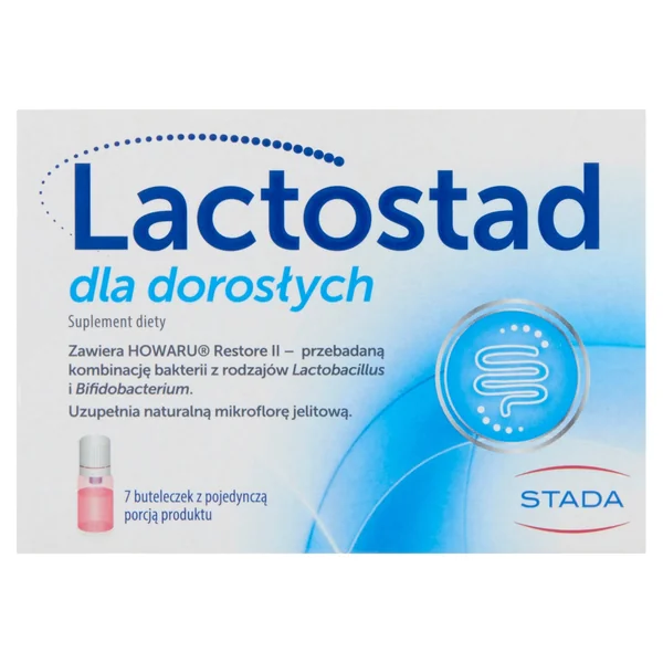 Lactostad für Erwachsene Probiotikum in 7 Trinkfläschchen mit lebenden Milchsäurebakterien und Vitaminen