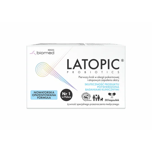 Latopic 30 Kapseln mit 3 probiotischen Bakterienstämmen zur Unterstützung des Darmmikrobioms bei Neurodermitis