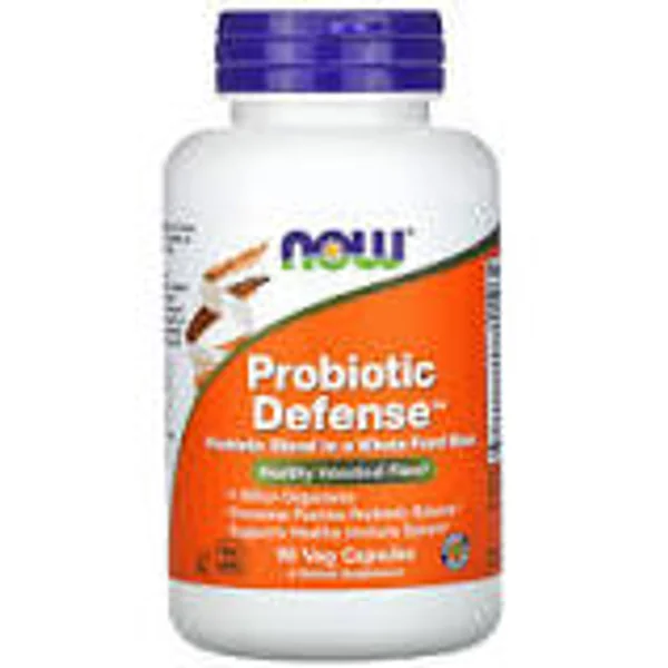 NOW Foods Probiotic Defense 90 vegetarische Kapseln mit 12 probiotischen Bakterienstämmen und Saccharomyces boulardii