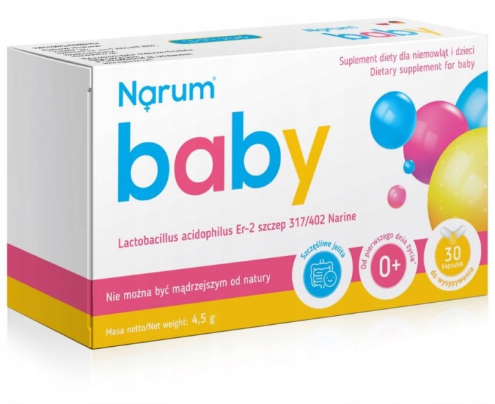 Narum Baby 150 mg Probiotikum mit Lactobacillus acidophilus Er-2 Stamm 317/402 Narine – 30 Kapseln.