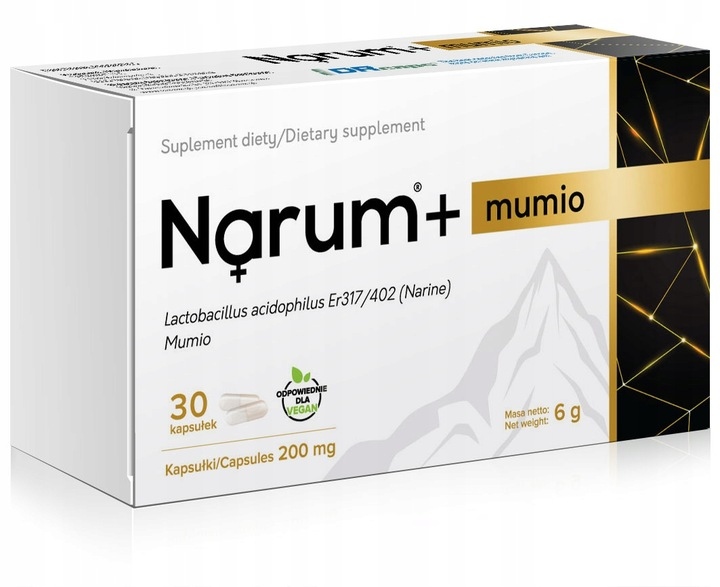 Narum + Mumio 200 mg Probiotikum mit Lactobacillus acidophilus Er-2 und Altai-Mumijo – 30 Kapseln.