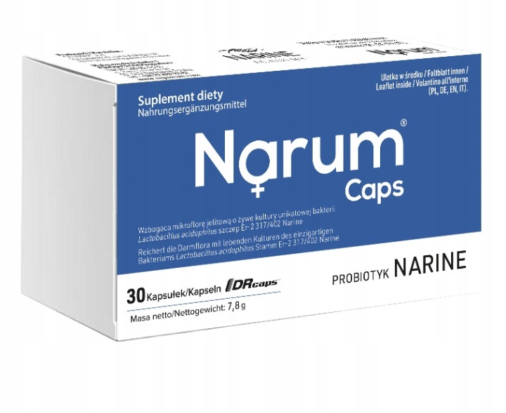 Narum Narine Probiotikum 200 mg mit Lactobacillus acidophilus Er-2 – 30 Kapseln.