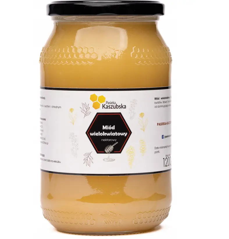 Natürlicher Blütenhonig aus Kaschubien 1,2 kg – Premium-Honig aus polnischer Familienimkerei mit mildem Blütenaroma.