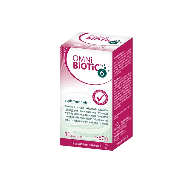 OMNi-BiOTiC® 6 Probiotika Pulver mit 6 Bakterienstämmen und Präbiotika – 60 g im Glas