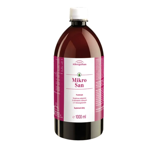 OMNi-BiOTiC® MikroSan Postbiotikum flüssig 1000 ml mit 31 Mikroorganismen und 24 Kräuterextrakten