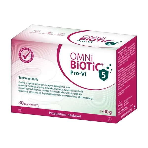 OMNi-BiOTiC® Pro-Vi 5 Probiotika Pulver mit 5 Bakterienstämmen, Präbiotika und Vitamin D – 30 Beutel à 2 g