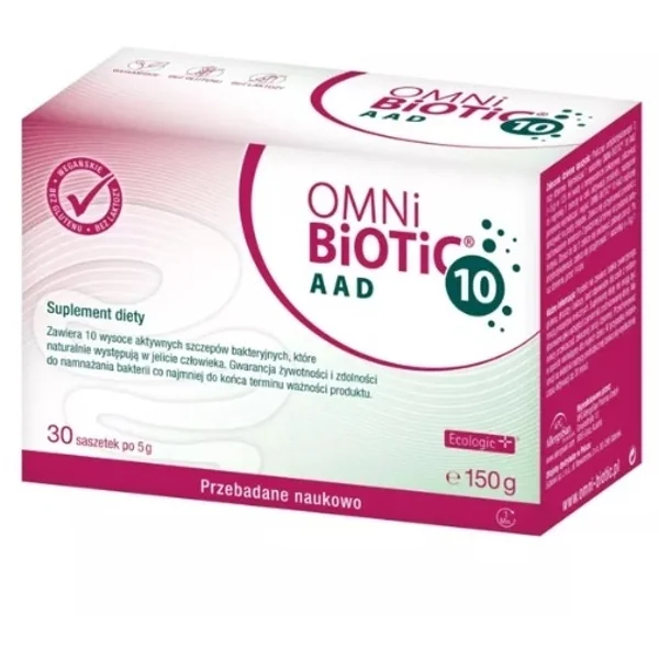OMNi-BiOTiC® 10 AAD Probiotika mit 10 Bakterienstämmen und Präbiotika – 30 Beutel à 5 g