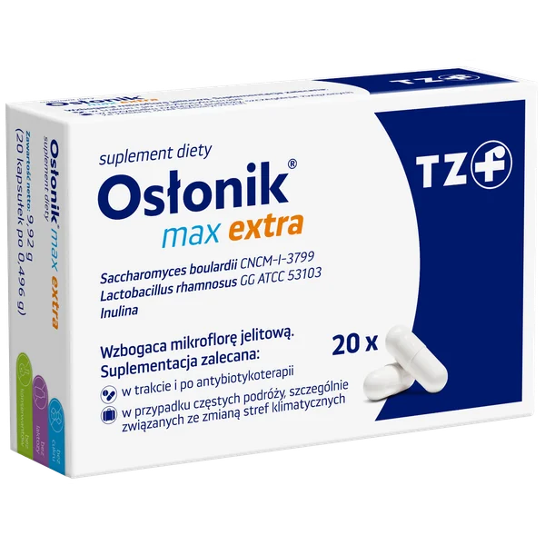 Osłonik Max Extra 20 Kapseln mit Probiotika und Inulin zur Unterstützung der Darmflora