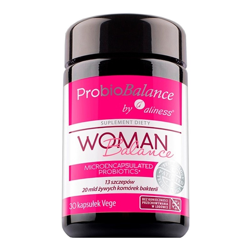 ProbioBalance Woman Balance Probiotikum mit 13 Bakterienstämmen und Fibregum™ Bio – 30 Kapseln.