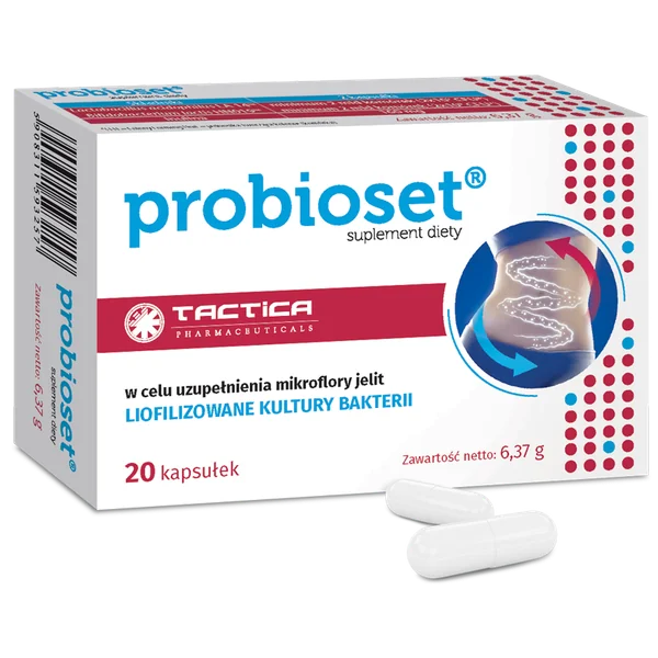 Probioset Synbiotikum mit Probiotika und Inulin, 20 Kapseln zur Unterstützung der Darmflora