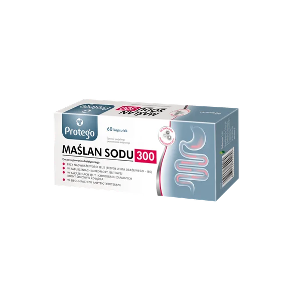 Protego Natriumbutyrat 300 – 60 Kapseln mit 300 mg Natriumbutyrat und Buttersäure