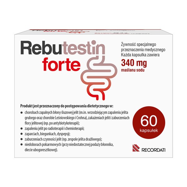 Rebutestin Forte 340 mg Natriumbutyrat – 60 Kapseln mit verzögerter Freisetzung.