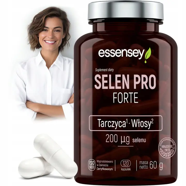 ESSENSEY Selen Pro Forte 200 µg – Selen Kapseln mit L-Selenomethionin zur Unterstützung von Schilddrüse, Haaren und Nägeln