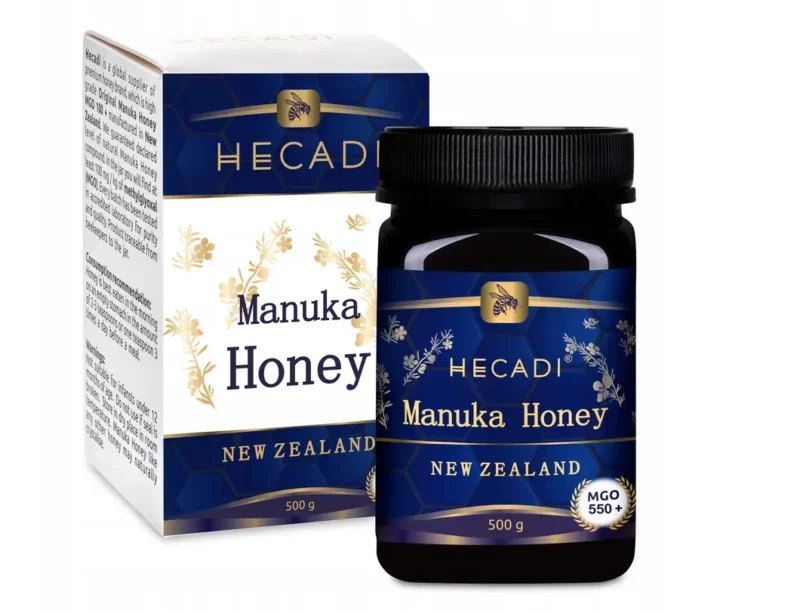 Original Manuka-Honig MGO 550+ 500 g von HECADI – Premium Honig aus Neuseeland mit geprüftem MGO-Gehalt.