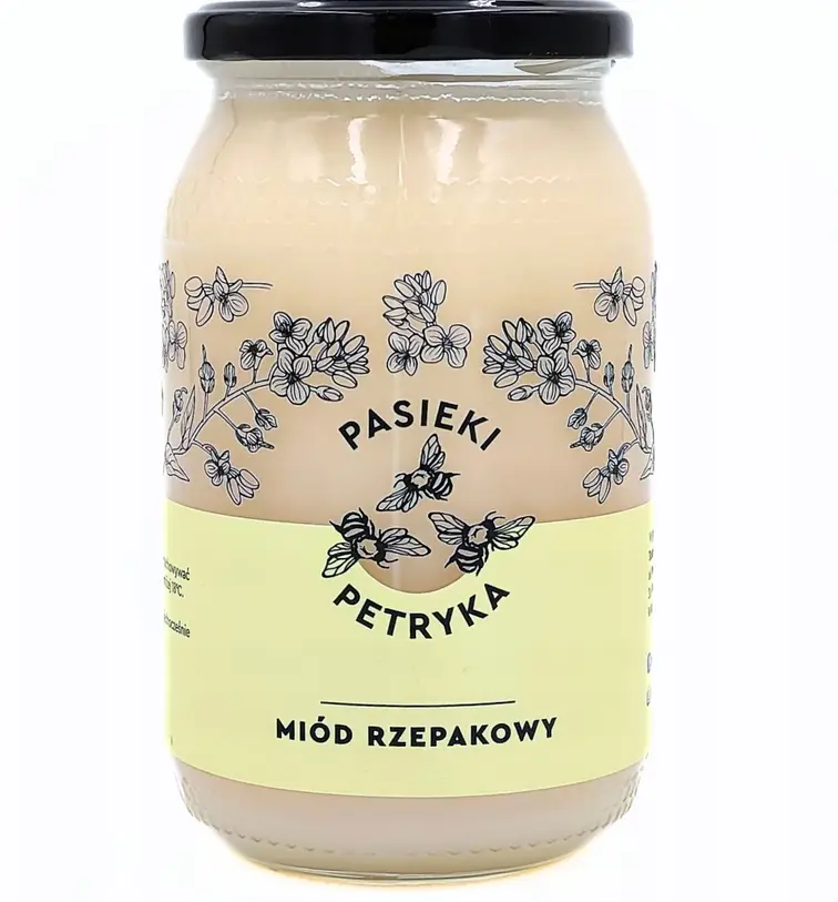 Natürlicher Rapshonig 1200 g aus der Imkerei Petryka – polnischer Honig mit mildem Geschmack.