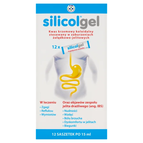 Silicolgel Orales Gel 12 Beutel mit kolloidaler Kieselsäure bei Reflux, Sodbrennen und Blähungen