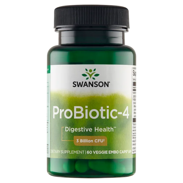 Swanson Probiotic-4 60 vegetarische Kapseln mit 4 probiotischen Bakterienstämmen für die Darmflora