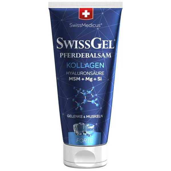 SwissMedicus SwissGel Kollagen Forte Kühlgel 200 ml mit marinem Kollagen für Muskeln und Gelenke
