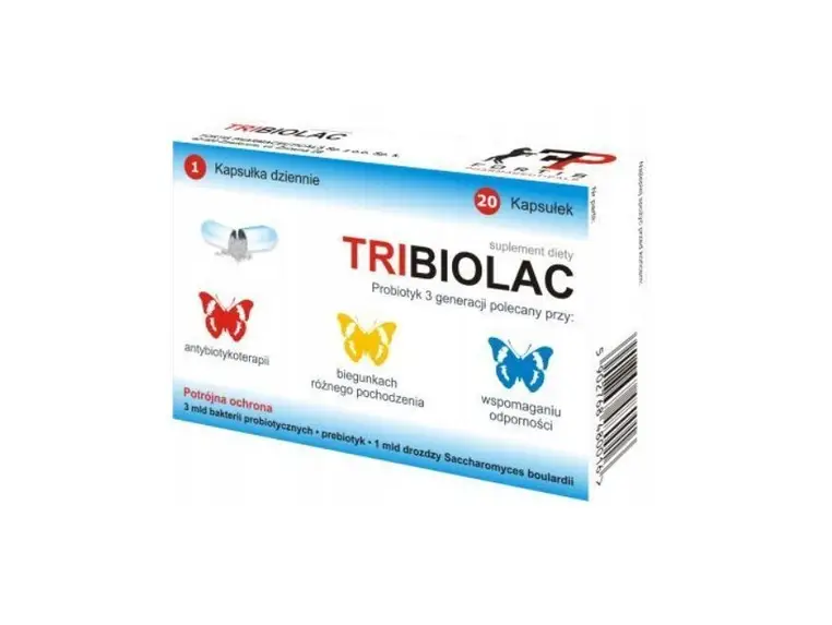 Tribiolac Probiotikum von Fortis Pharma mit Inulin und Saccharomyces boulardii – 20 Kapseln.