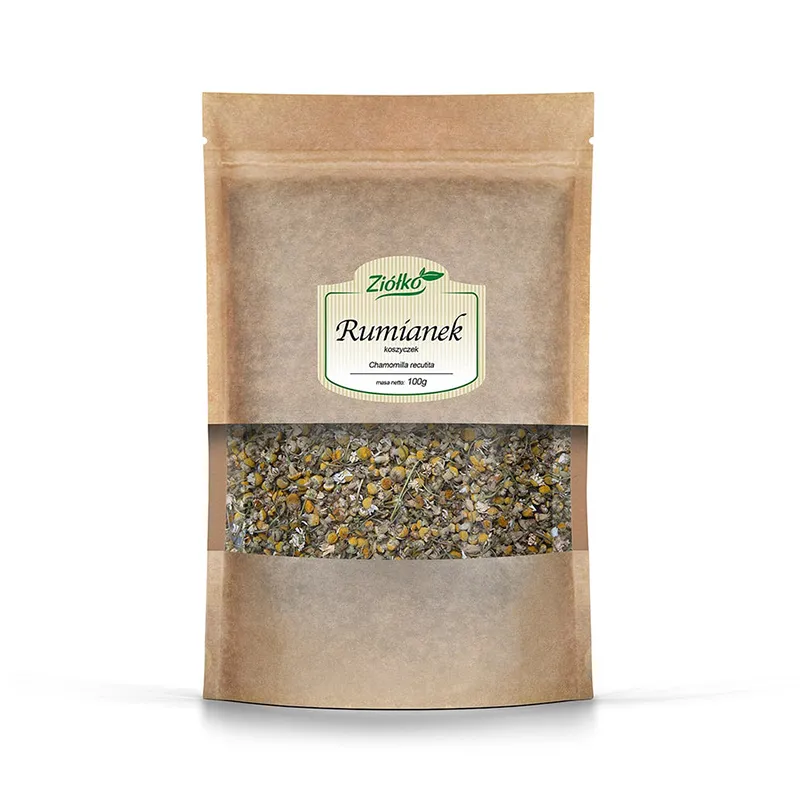 Ziółko Kamillenblüten 100 g – 100 % getrocknete Kamillenblüten für die Zubereitung eines aromatischen Kräuteraufgusses.