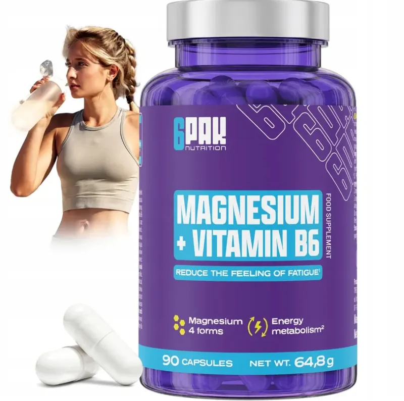 6PAK Nutrition Magnesium + Vitamin B6 – 90 Kapseln mit vier Magnesiumformen