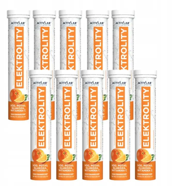 10x ACTIVLAB Elektrolyte Orange – 20 Brausetabletten mit Natrium, Kalium, Magnesium und Vitamin C