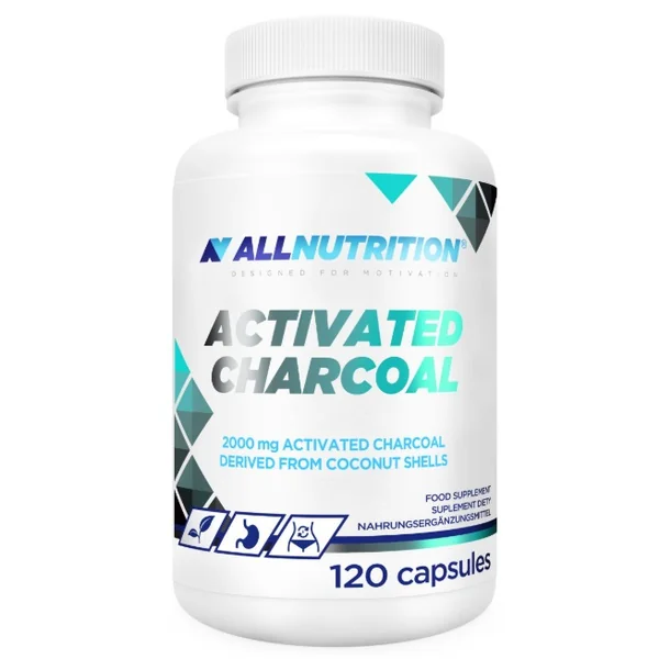 ALLNUTRITION Activated Charcoal 120 vegane Kapseln mit Aktivkohle aus Kokosnussschalen, 2000 mg pro Tagesportion